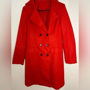 Coat red, elegant, flap design